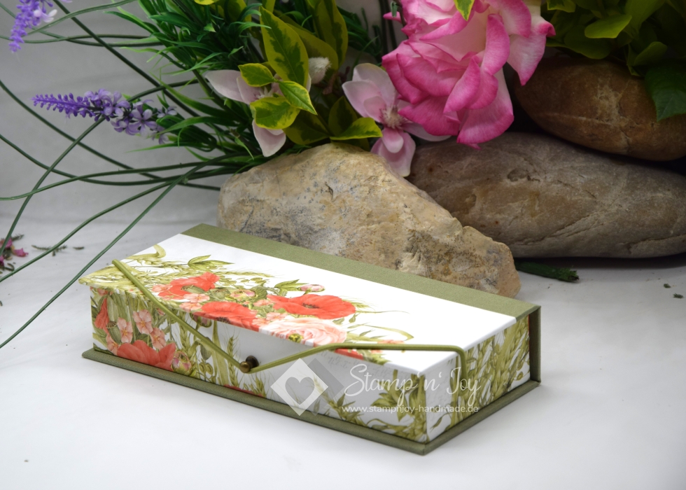 Stifte-Schachtel mit Klappdeckel ca. 21x10x4cm | Getreidekranz | schilfgrün | Art. Nr. 97040606
